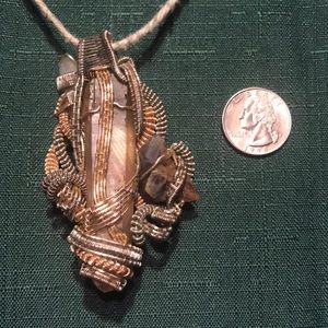 Wire wrapped pendant necklace